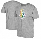 Men's Ottawa Senators Gray Reebok Rainbow Pride Short Sleeve T-Shirt FengYun,baseball caps,new era cap wholesale,wholesale hats